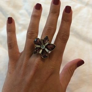 Antique gold flower ring